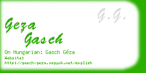 geza gasch business card